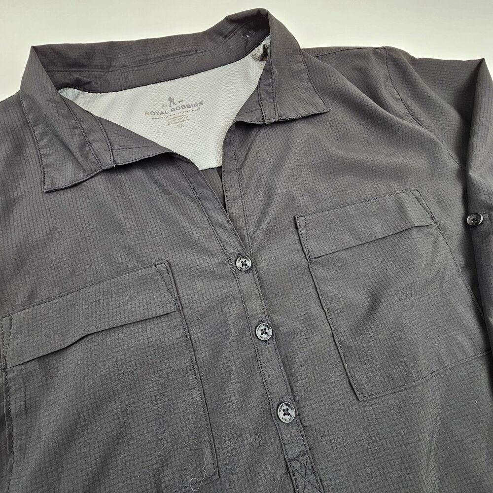 Royal Robbins Womens XL Black Tunic Shirt Roll Tab Sleeve Travel Hiking Outdoor